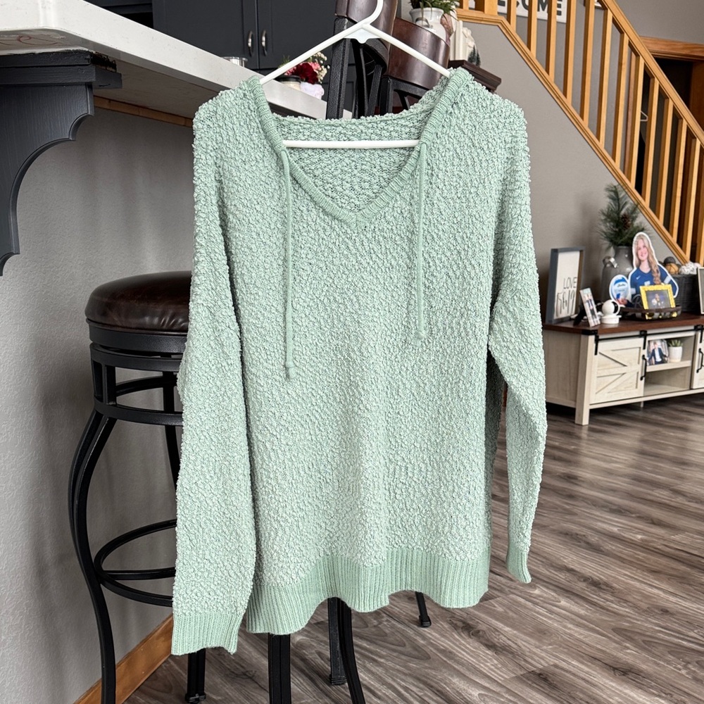 Maurices Light Green V-Neck Sweater